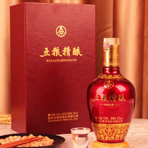 [정품]우량예. 오량정량,중국홍(五粮液. 五粮精酿,中国红) 52%vol. 500ml