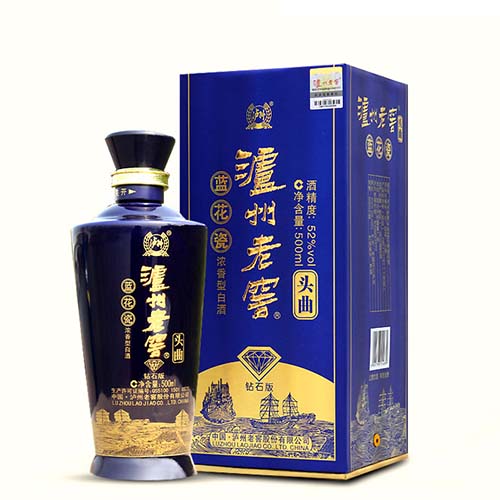 [정품]루저우라오자오. 두곡람화자,찬석판(泸州老窖. 头曲蓝花瓷,钻石版) 52%vol, 500ml