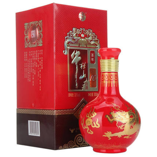 [정품]우란산. 백년홍10(牛栏山. 百年红10) 500ml, 52%Vol