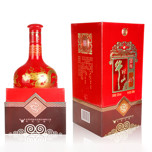 [정품]우란산. 백년홍10(牛栏山. 百年红10) 500ml, 52%Vol