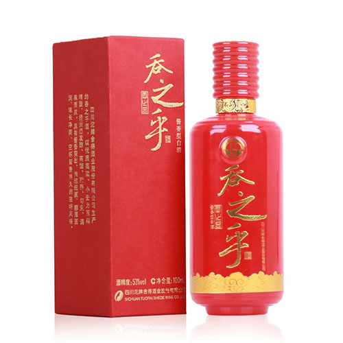 [정품]퉈파이서더주. 탄지호홍자묘금(沱牌舍得酒. 吞之乎红瓷描金) 500ml, 53%Vol