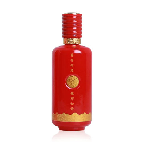 [정품]퉈파이서더주. 탄지호홍자묘금(沱牌舍得酒. 吞之乎红瓷描金) 500ml, 53%Vol