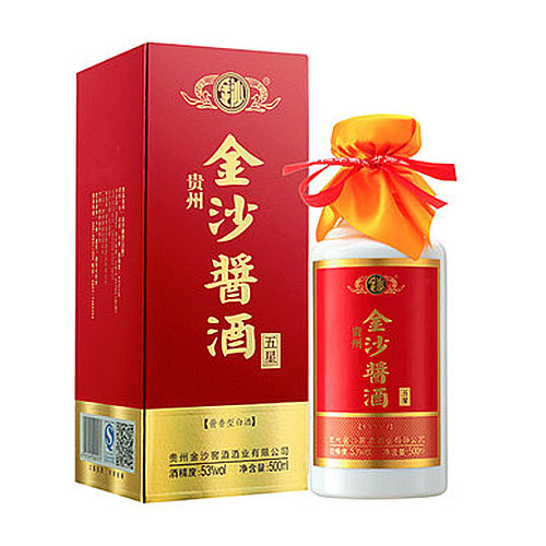 [정품]진사회이사주. 장주5성(金沙回沙酒. 酱酒5星) 500ml, 53%Vol