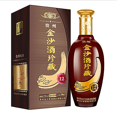 [정품]진사회이사주. 진장12(金沙回沙酒. 珍藏12) 500ml, 53%Vol