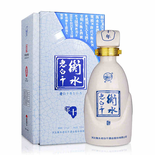 [정품]헝쉐이라오바이간. 우급10(衡水老白干. 优级十) 500ml, 52%Vol