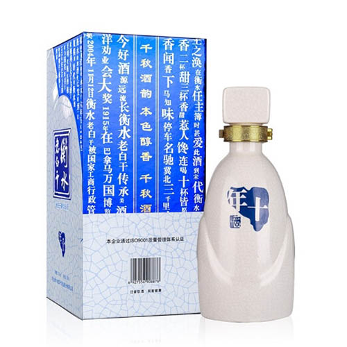 [정품]헝쉐이라오바이간. 고법10(衡水老白干. 古法10) 500ml, 43%vol