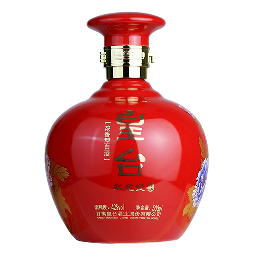 [정품]황타이주. 홍화자(皇台酒. 红花瓷) 500ml. 42%vol.
