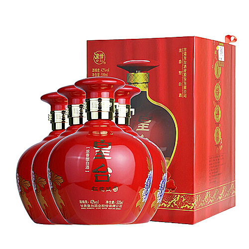 [정품]황타이주. 홍화자(皇台酒. 红花瓷) 500ml. 42%vol.