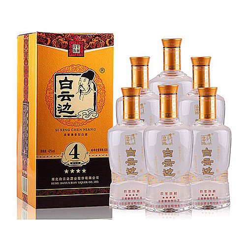 [정품]바이윈볜. 사성진양(白云边.四星陈酿) 500ml. 42% & 53%vol.