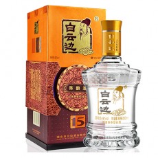 [정품]바이윈볜. 15년진양(白云边.十五年陈酿) 500ml. 42%
