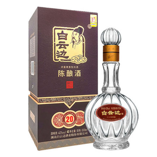 [정품]바이윈볜. 20년진양(白云边.二十年陈酿) 500ml. 42% / 450ml. 53%vol.