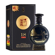 [정품]바이윈볜. 18년,장심진양(白云边.十八年 酱心陈酿) 500ml. 53%vol.