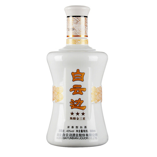 [정품]바이윈볜. 진양,금3성(白云边. 陈酿金三星) 500ml. 45%vol.