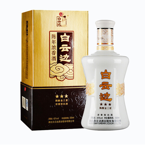 [정품]바이윈볜. 진양,금3성(白云边. 陈酿金三星) 500ml. 45%vol.