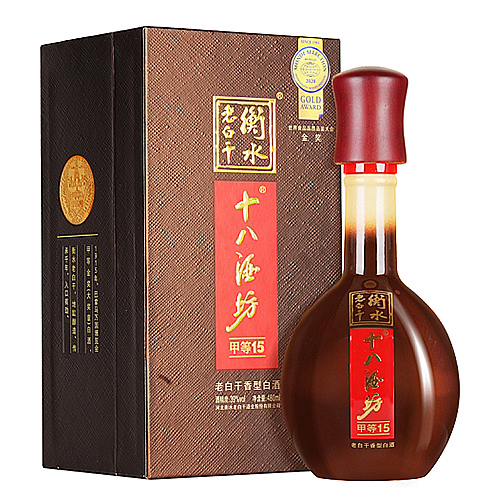 [정품]헝쉐이라오바이간. 18주방,갑등15(衡水老白干. 十八酒坊 甲等15) 480ml, 39%vol.
