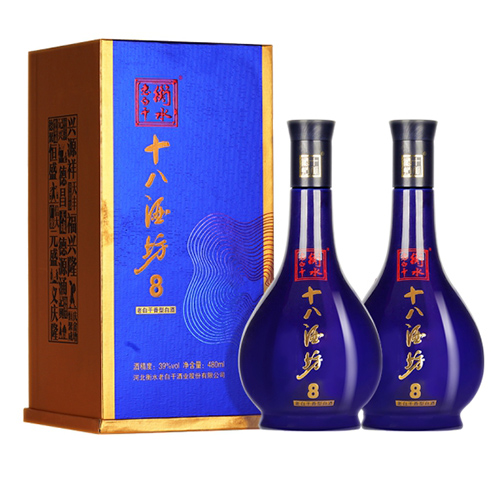 [정품]헝쉐이라오바이간. 18주방,순유8(衡水老白干. 十八酒坊,醇柔8) 480ml, 39%vol.