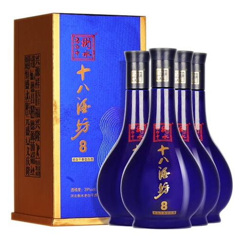 [정품]헝쉐이라오바이간. 18주방,순유8(衡水老白干. 十八酒坊,醇柔8) 480ml, 39%vol.