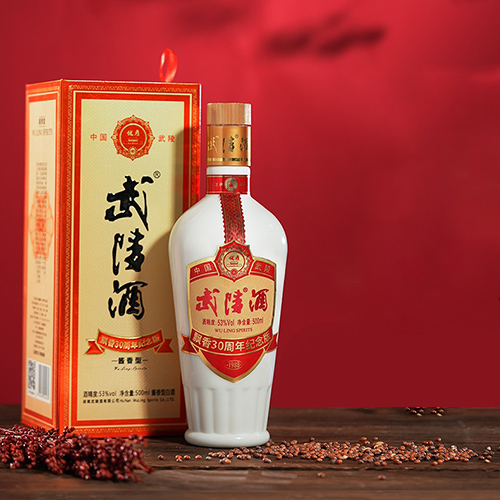 [정품]우링주. 표향,30주년기념판(武陵酒. 飘香30周年纪念版) 500ml, 53%Vol