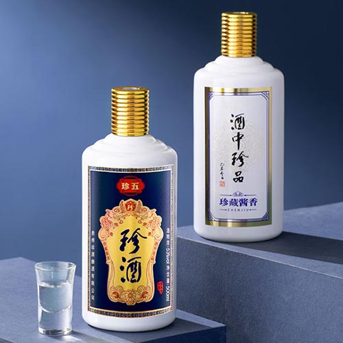 [정품]쩐주, 진5 람장판(珍酒. 珍五,蓝装版) 500ml, 53%Vol