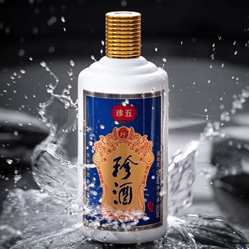 [정품]쩐주, 진5 람장판(珍酒. 珍五,蓝装版) 500ml, 53%Vol