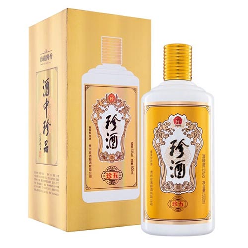 [정품]쩐주, 진5 금장판(珍酒. 珍五,金装版) 500ml, 53%Vol