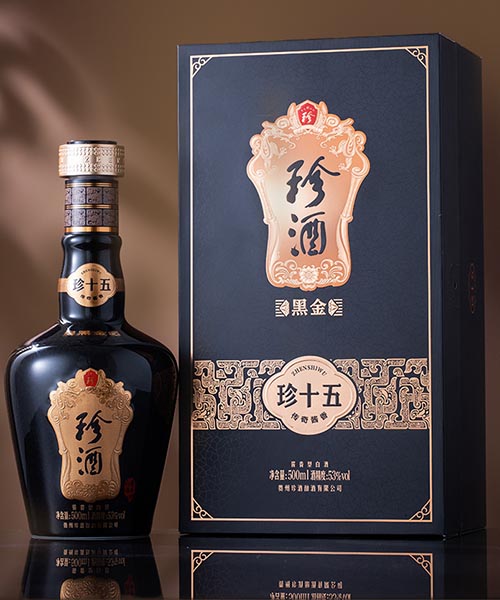 [정품]쩐주, 진15 흑금(珍酒. 珍十五 黑金) 500ml, 53%Vol