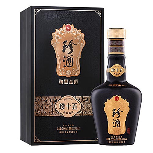 [정품]쩐주, 진15 흑금(珍酒. 珍十五 黑金) 500ml, 53%Vol