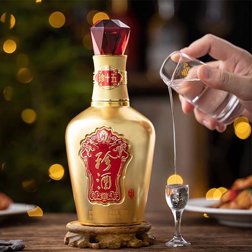 [정품]쩐주, 금색진15(珍酒. 金色珍十五) 500ml, 53%Vol