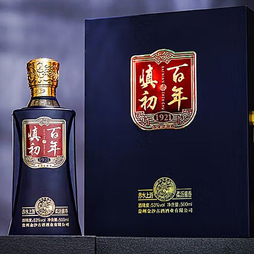 [정품]진사구주, 백년진초.표품 (金沙古酒. 百年慎初.标品) 500ml, 53%Vol