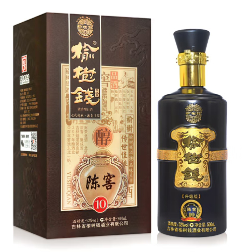 [정품]료수첸주. 진교 10(榆树钱酒, 陈窖 10) 500ml, 52%Vol