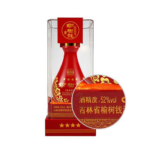 [정품]료수첸주. 사성18판(榆树钱酒, 四星18版) 500ml, 52%Vol