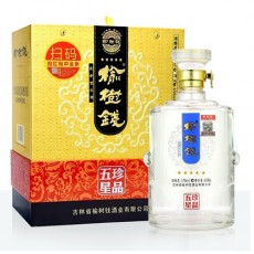[정품]료수첸주. 진품5성(榆树钱酒, 珍品五星) 650ml, 52%Vol