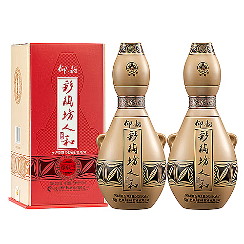 [정품]양샤오차이타오팡(仰韶彩陶坊),인화존향판(人和尊享版) 50ml 70%vol + 500ml 46%vol