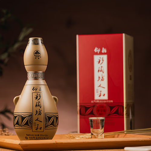[정품]양샤오차이타오팡(仰韶彩陶坊),인화존향판(人和尊享版) 50ml 70%vol + 500ml 46%vol