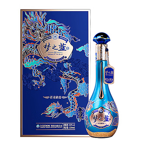 [정품]양허란스징덴(洋河蓝色经典) 몽지람(梦之蓝) 상용헌서(祥龙献瑞) 52%Vol. 550ml