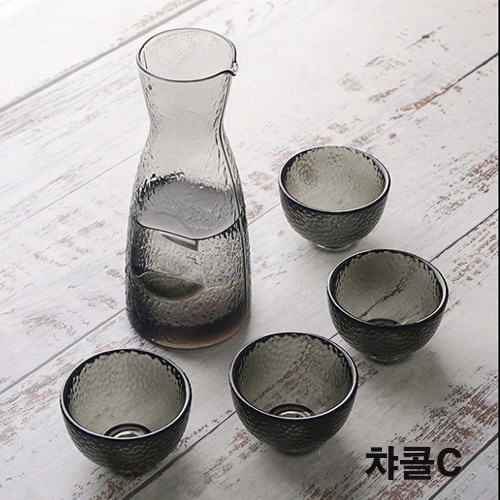 (酒具) 바이주 술잔 세트 (크리스탈 1+4, 4종 디자인)