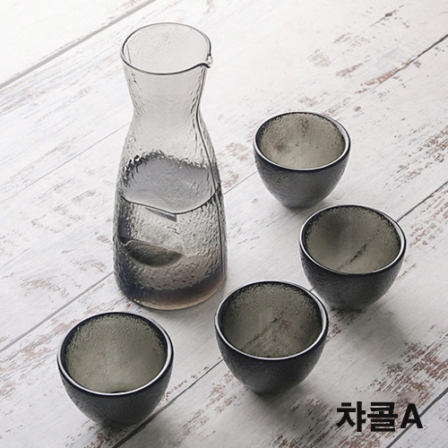 (酒具) 바이주 술잔 세트 (크리스탈 1+4, 4종 디자인)