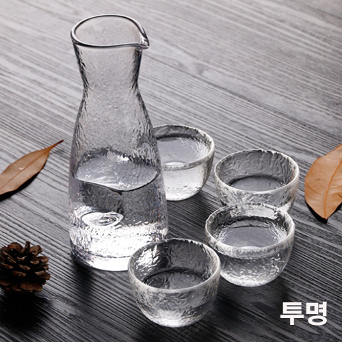 (酒具) 바이주 술잔 세트 (크리스탈 1+4, 4종 디자인)