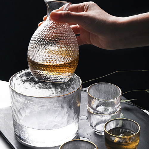 (酒具) 바이주 술잔 세트 (크리스탈 1+1+4, 2종 디자인)