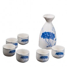 (酒具)바이주 술잔 세트 (도자기 1+6, 2종 디자인)