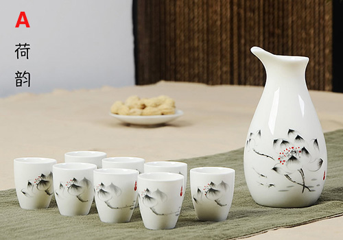 (酒具)바이주 술잔 세트 (도자기, 1+8, 15종 디자인)
