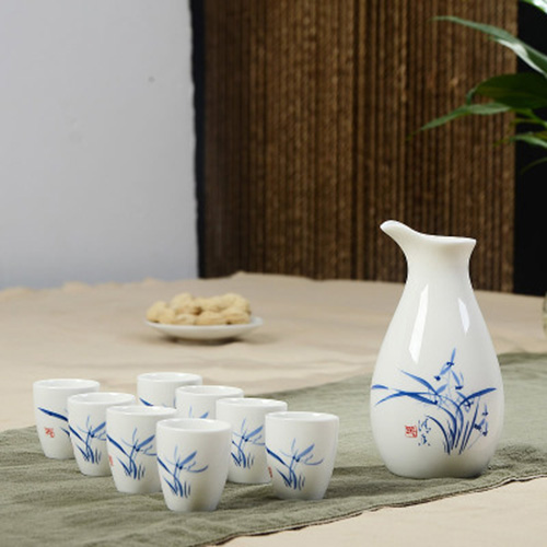(酒具)바이주 술잔 세트 (도자기, 1+8, 15종 디자인)