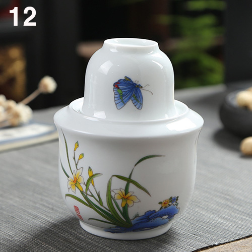 (酒具)바이주 술잔 세트 (도자기, 황주 겸용, 12종 디자인)