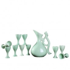 (酒具)바이주 술잔 세트 (도자기, 1+10)