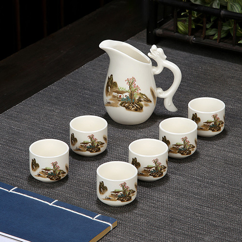 (酒具)바이주 술잔 세트 (도자기, 1+6, 7종 디자인)