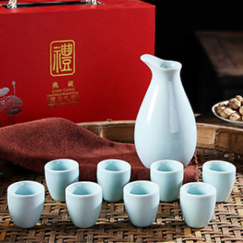 (酒具)바이주 술잔 세트 (도자기, 1+8, 9종 디자인)