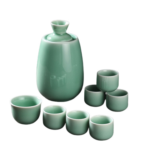 (酒具)바이주 술잔 세트 (온주용 도자기, 1+1+6, 8종 디자인)