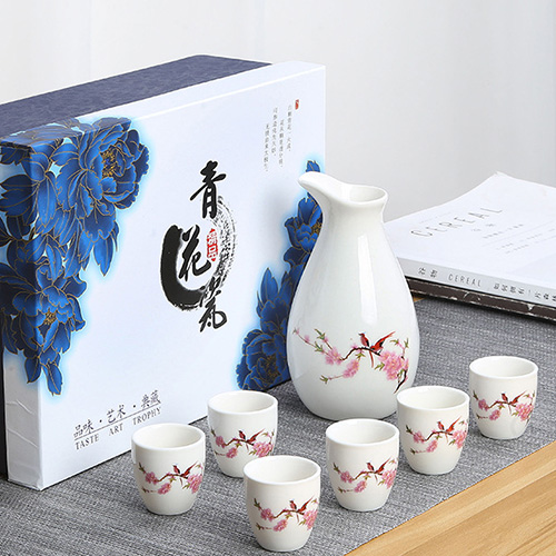 (酒具)바이주 술잔 세트 (도자기, 1+6, 8종 디자인)