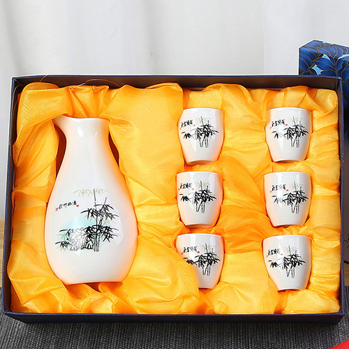 (酒具)바이주 술잔 세트 (도자기, 1+6, 8종 디자인)