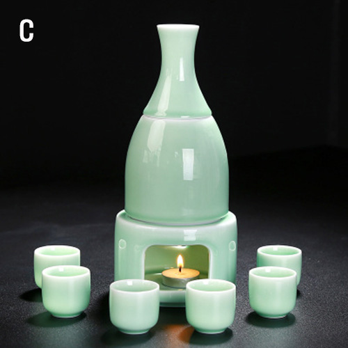 (酒具)바이주 술잔 세트 (온주용 도자기, 1+6, 3종 디자인)